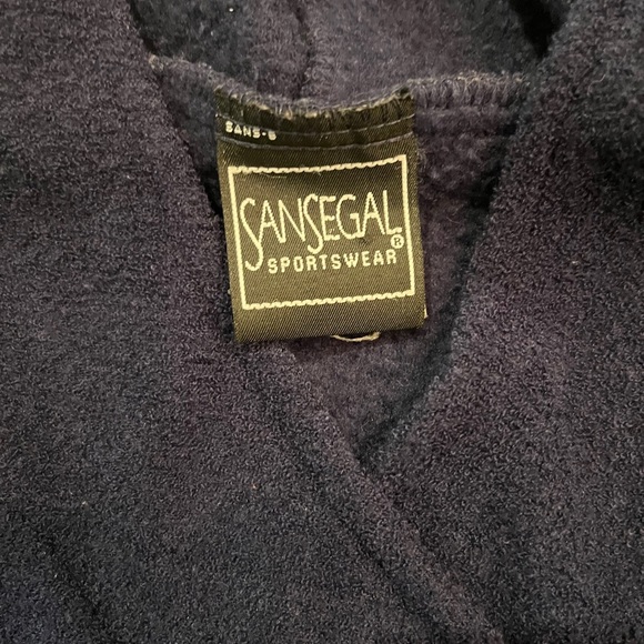 Navy Blue fleece “Cape Cod” V-neck hooded pullover sweatshirt. GUC! - Picture 4 of 8